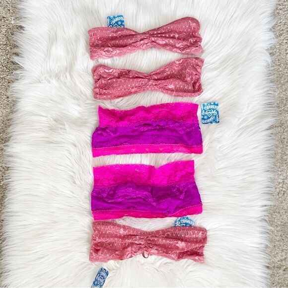 NWT Free People Anthropologie Set of 5 Bandeau Bra Lace Tops Size XS - Picture 1 of 6